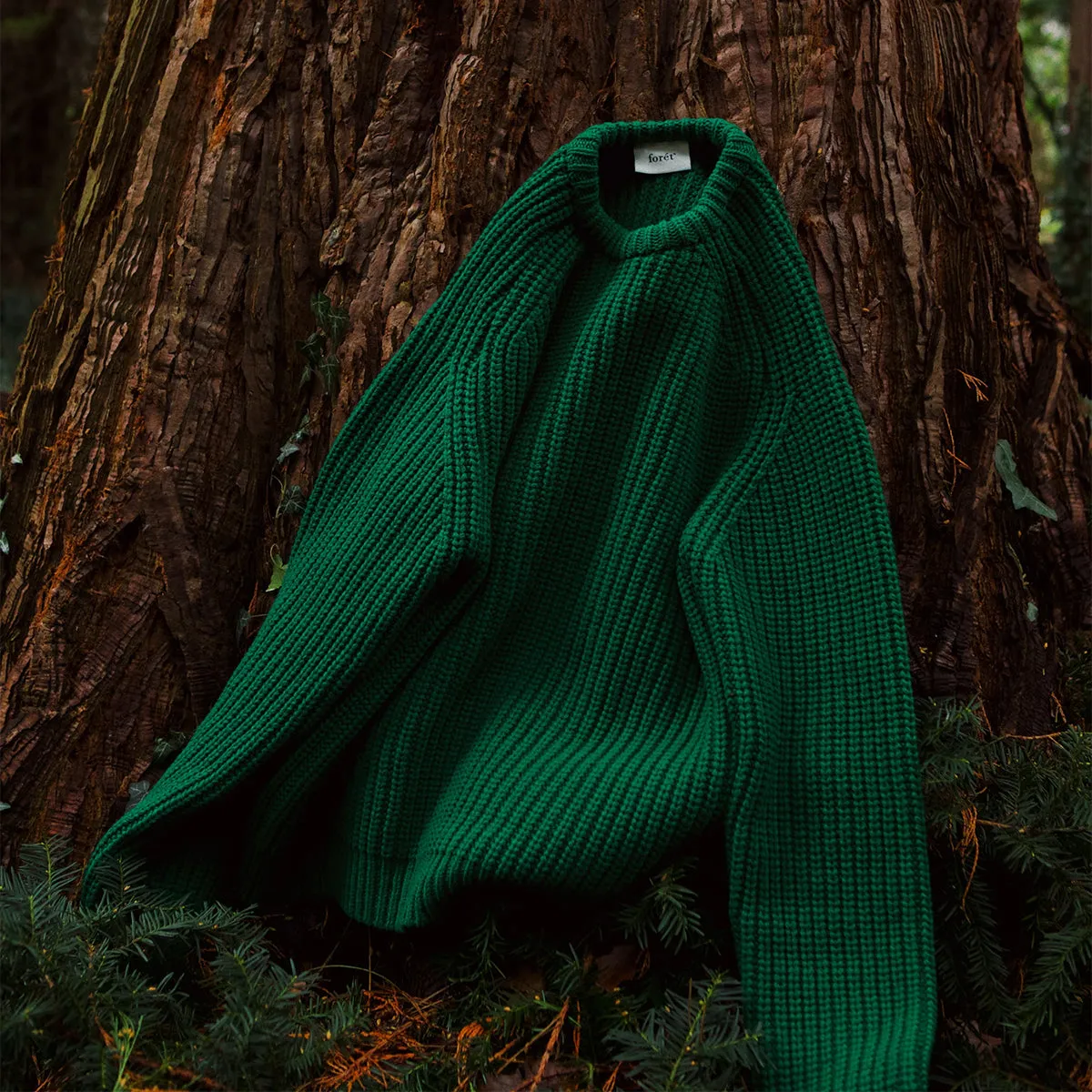 Trip Chunky Wool Rib Knit Sweater - Green