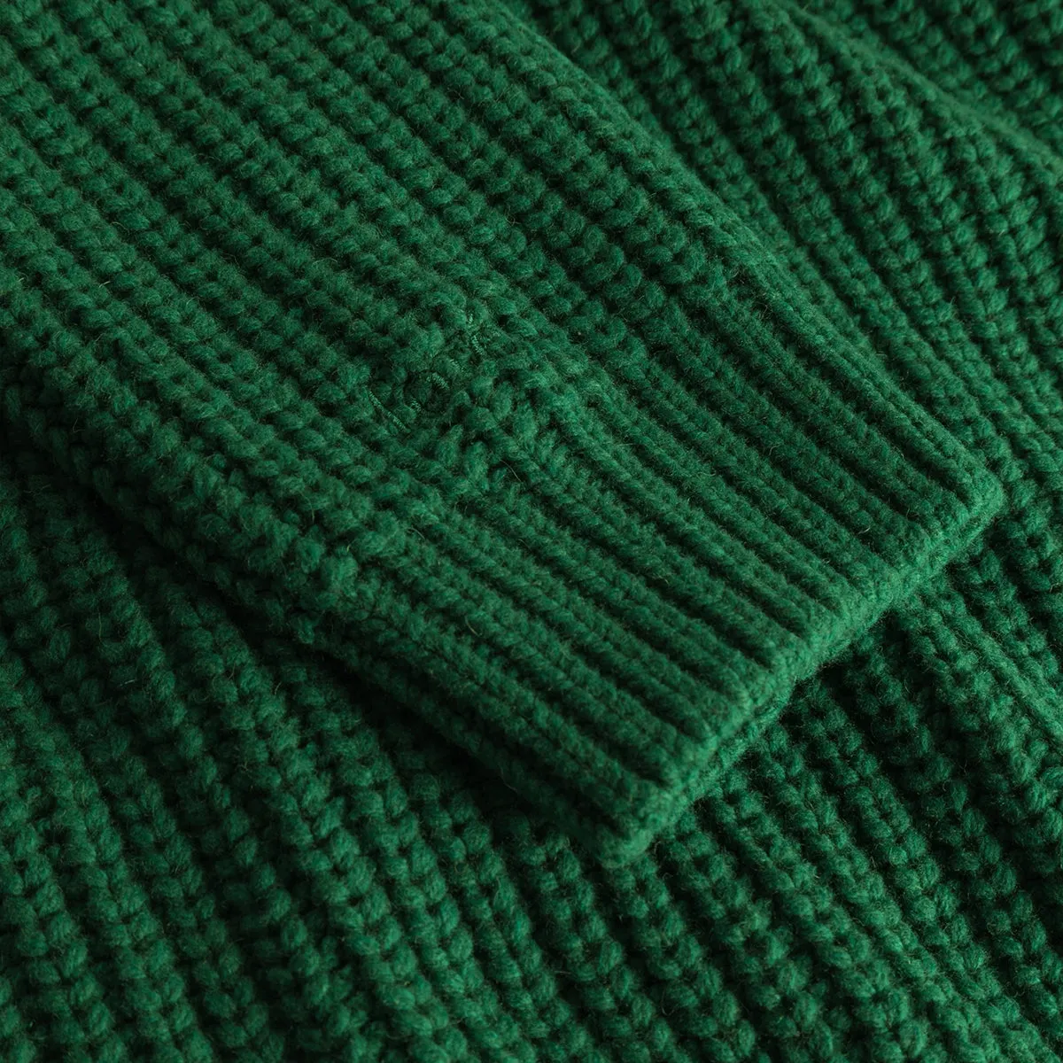 Trip Chunky Wool Rib Knit Sweater - Green