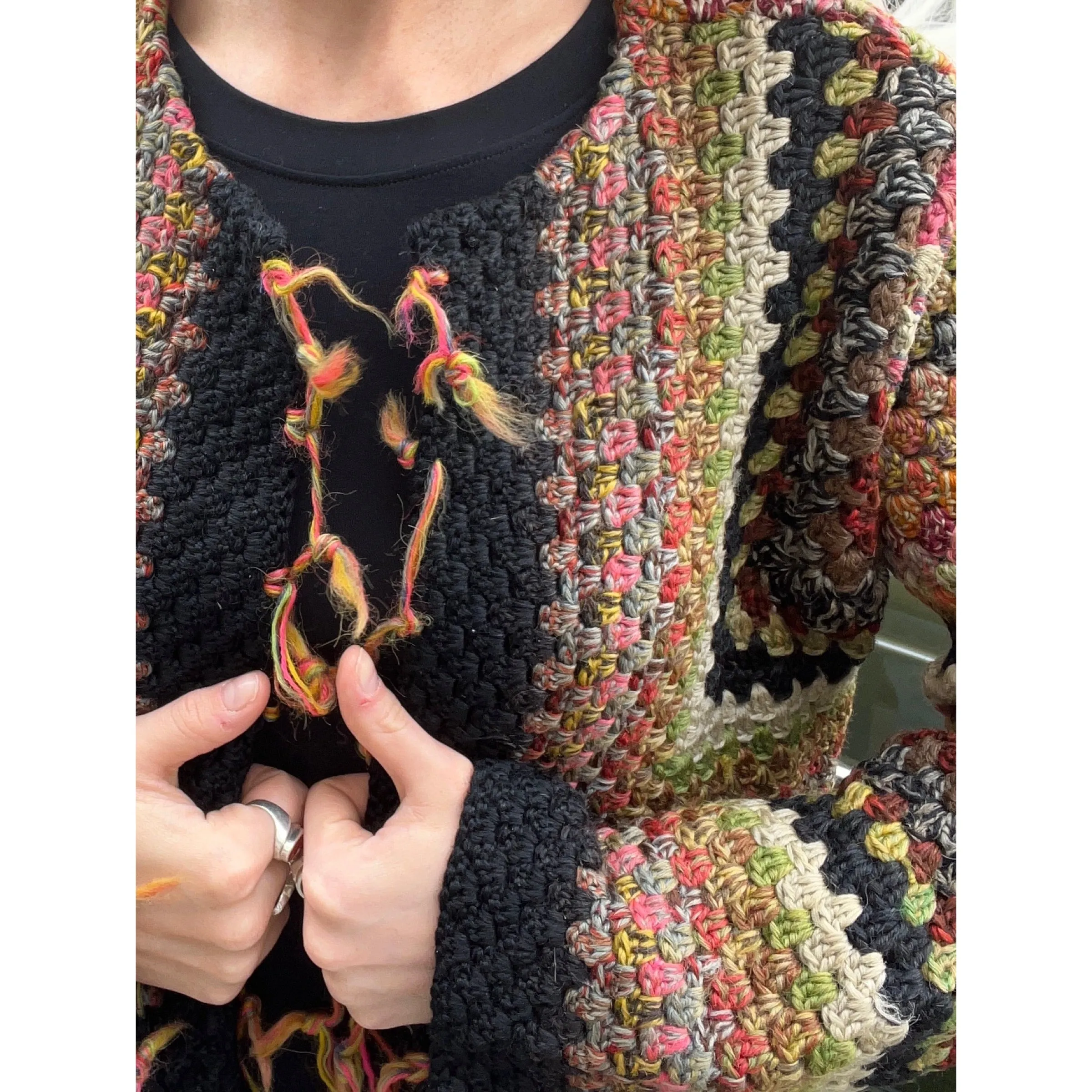 Vintage crochet cardigan multi