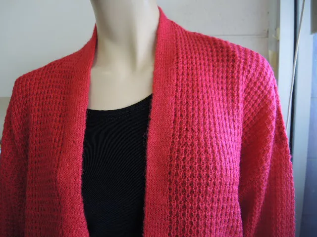 Vivid Chunky Knit Jacket (Cherry Red only)