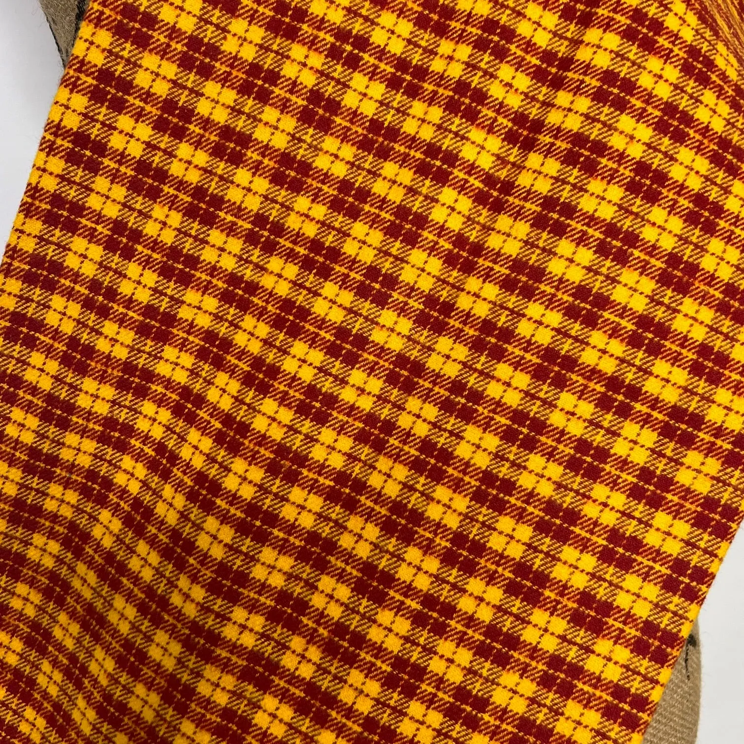 Warm Red and Golden Yellow Luxe Collection Plaid Infinity and Blanket Scarves