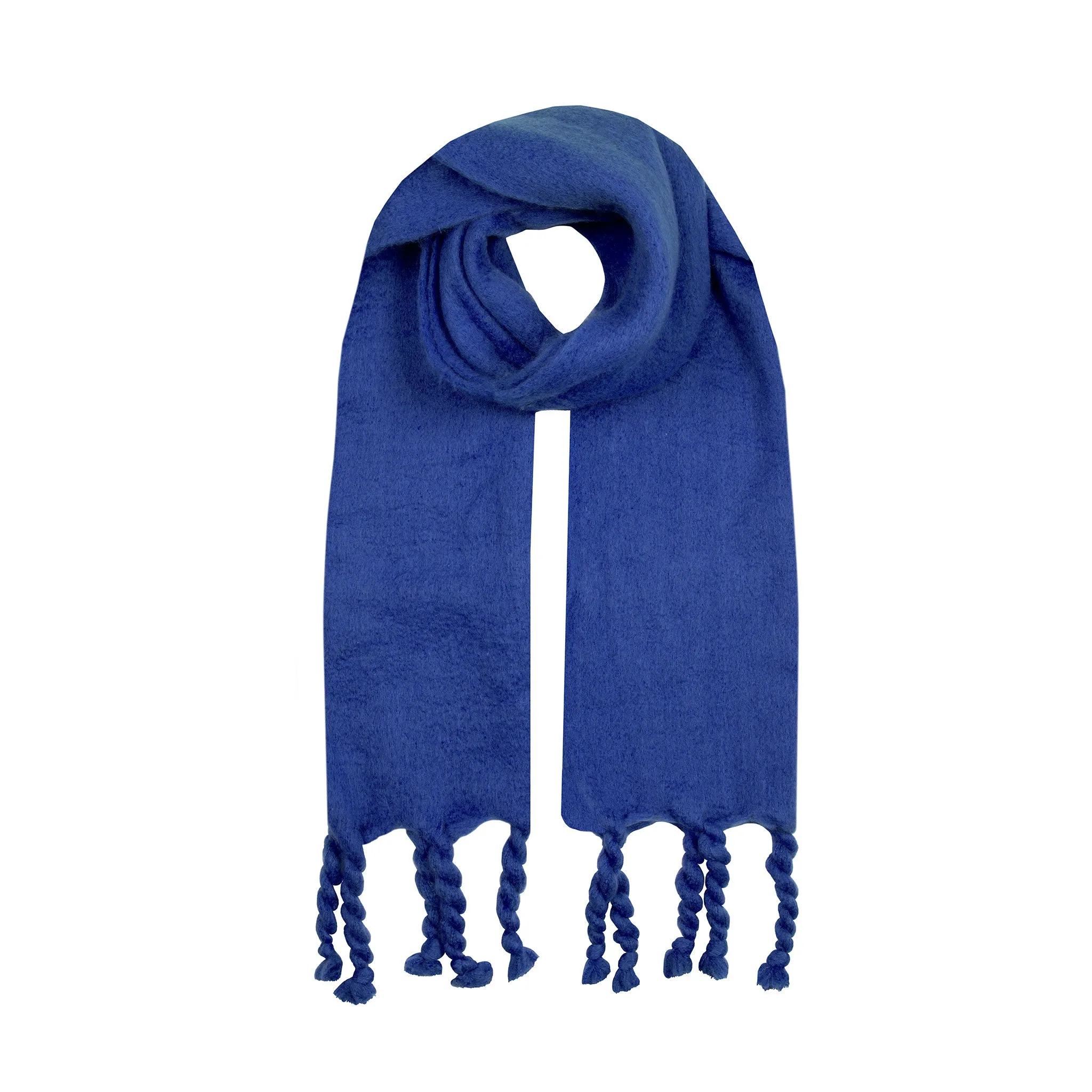 Women’s Blanket Scarf with Braided Tassels