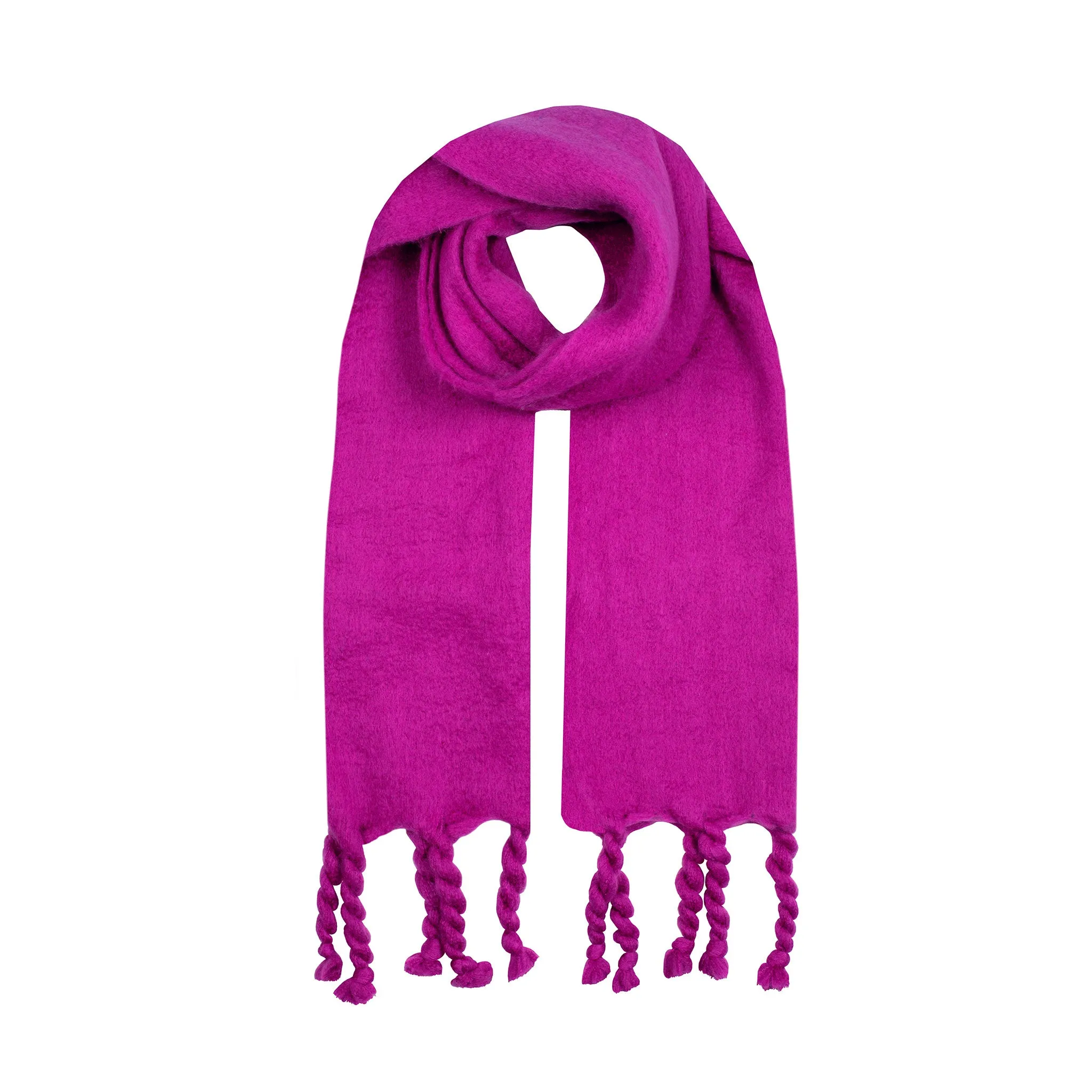 Women’s Blanket Scarf with Braided Tassels