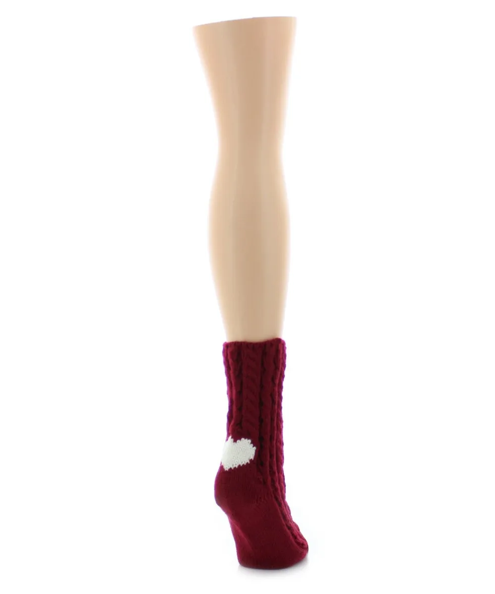 Women's Heart Heel Chunky Knit Boot Sock