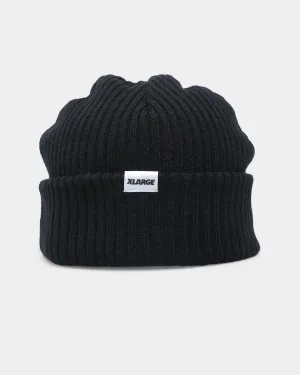 X-Large Ribbed Beanie Black