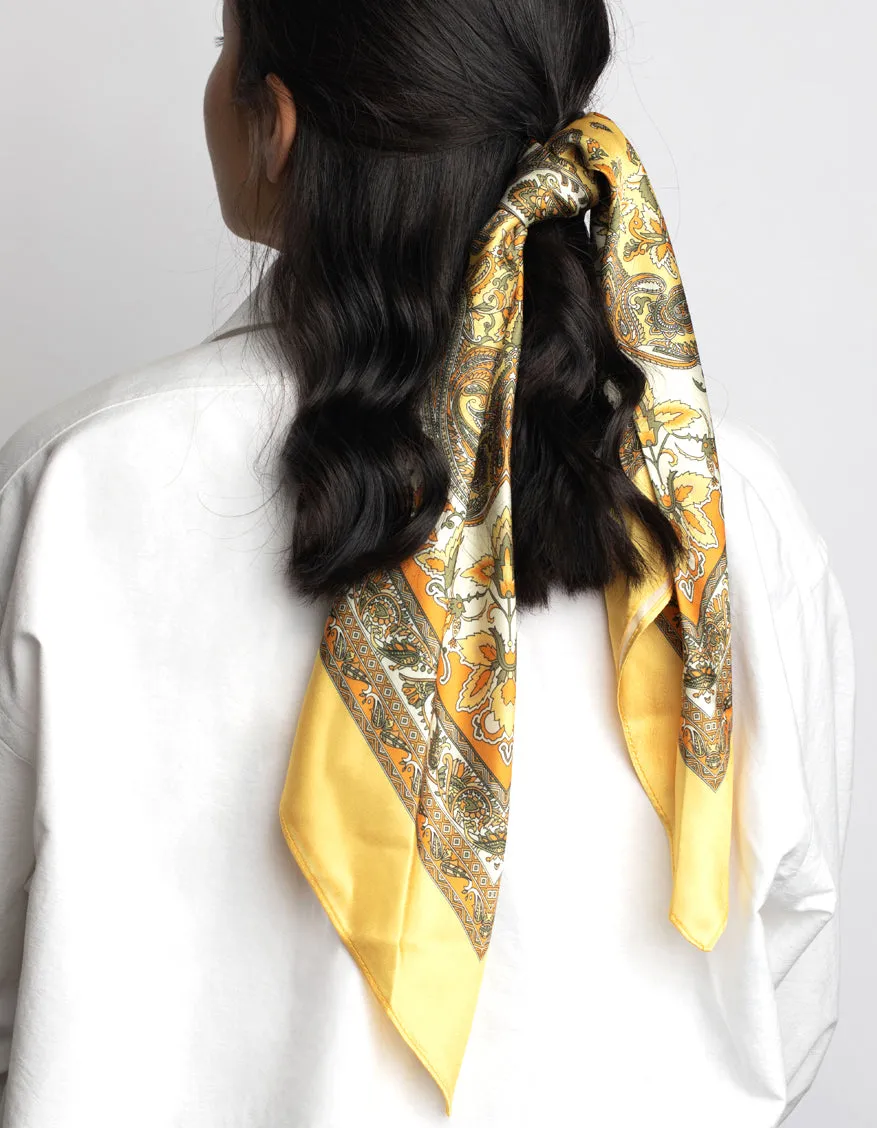 Yellow Paisley Bandana Hair Scarf