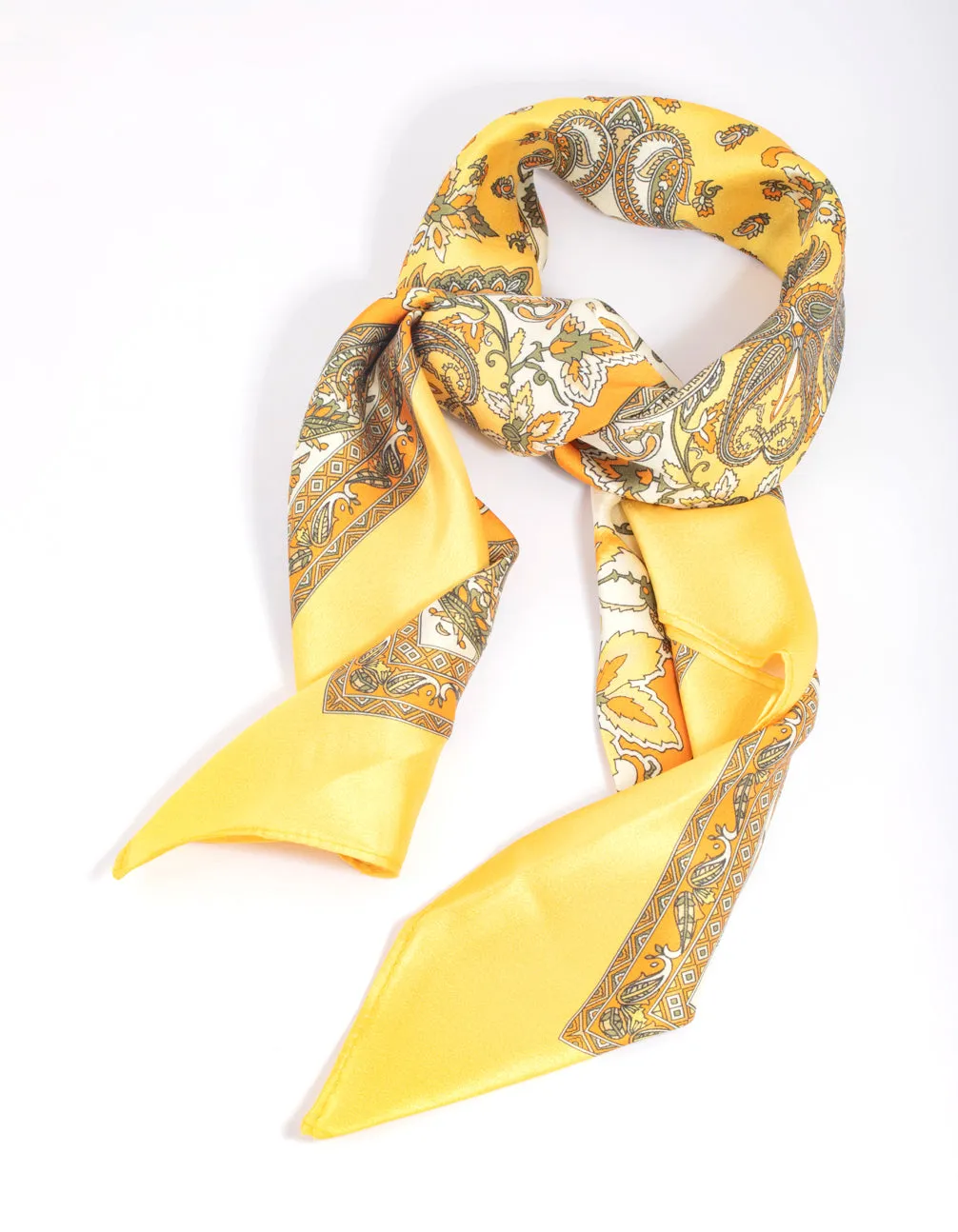 Yellow Paisley Bandana Hair Scarf