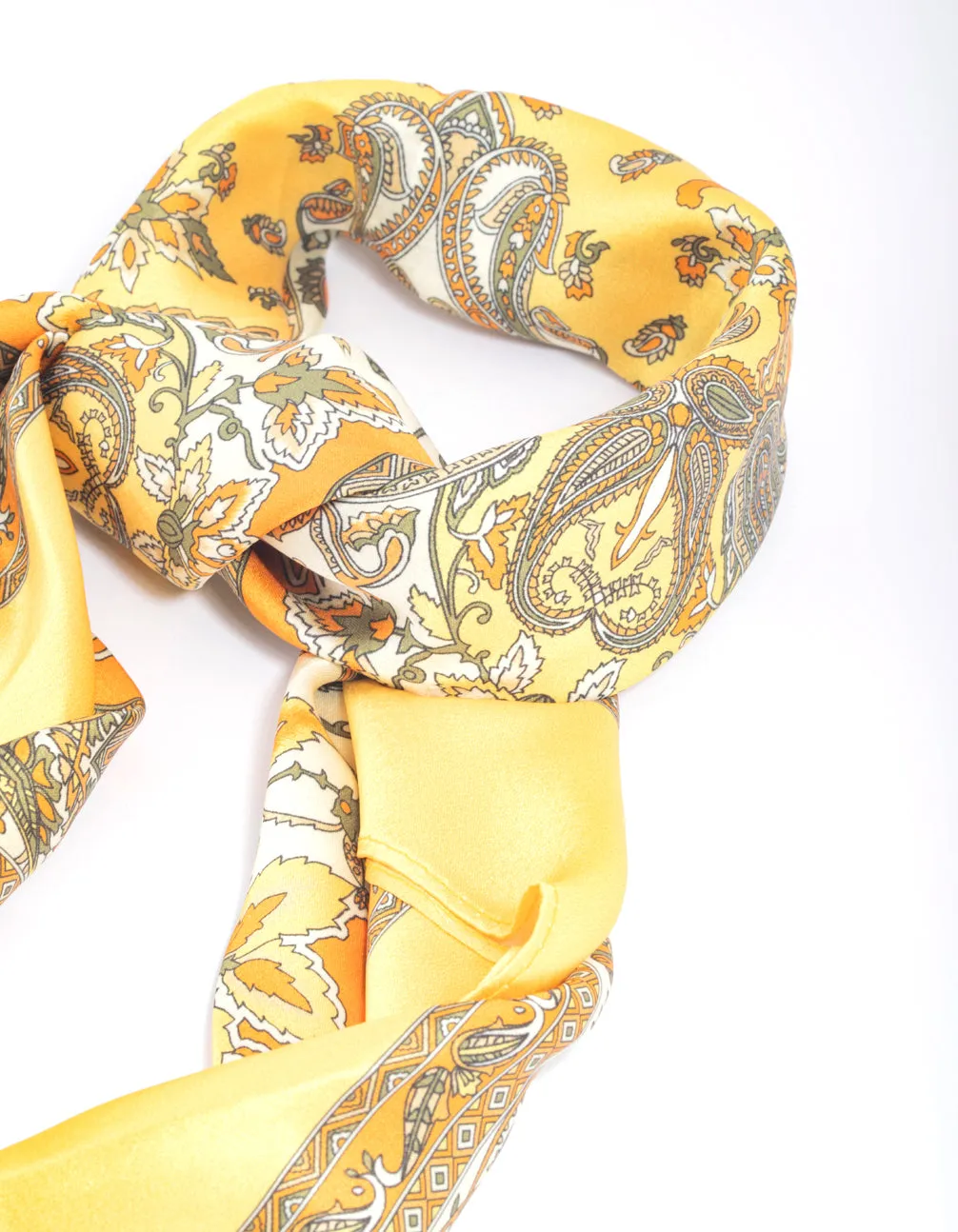 Yellow Paisley Bandana Hair Scarf